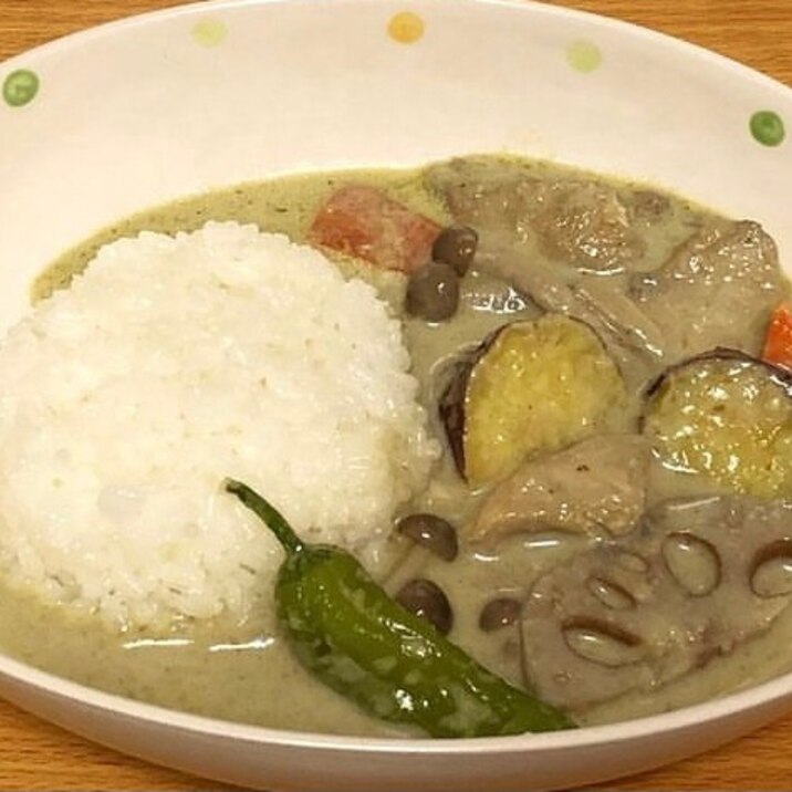 さつまいも入り秋のグリーンカレー♪